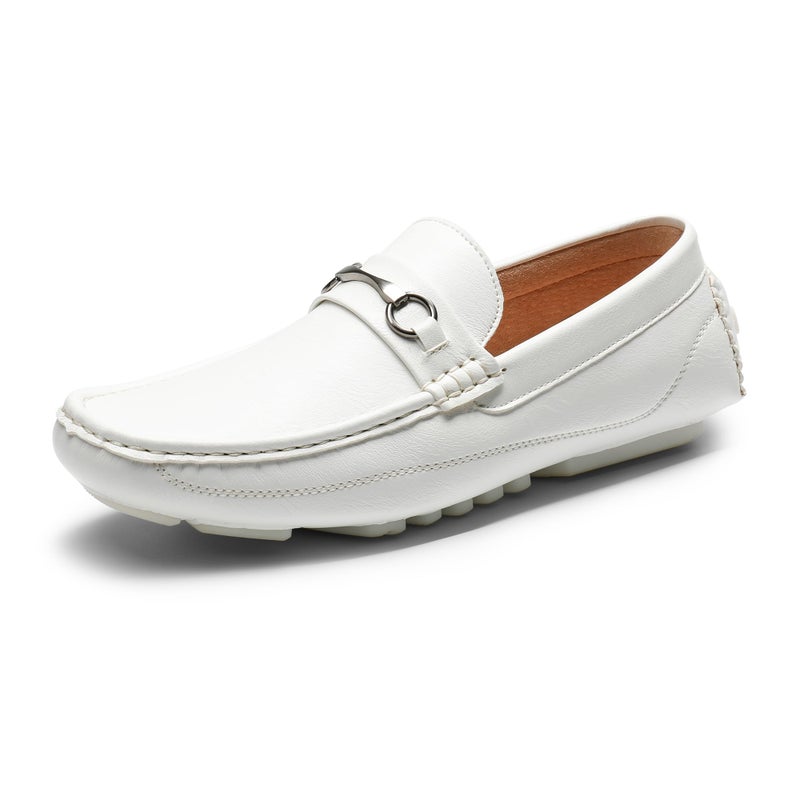 Bruno Marc Men's Driving Moccasins Penny Loafers Slip on Loafer Shoes,Size 10.5,White,BM-Pepe-3 - Image 1